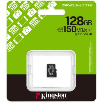 Kingston Canvas Select Plus 128 GB MicroSDXC, Speicherkarte (schwarz, UHS-I U1, Class 10, V10)