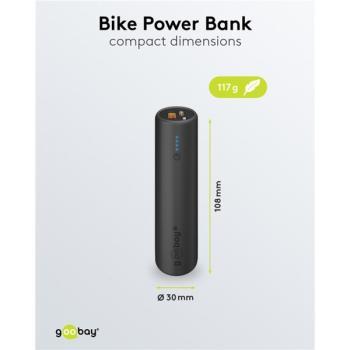 goobay Bike-Powerbank 5.0 (schwarz, 5.000 mAh, Power Delivery, Quick Charge)