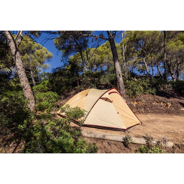 Coleman Darwin 4 Plus Summer, Zelt (beige/dunkelrot)