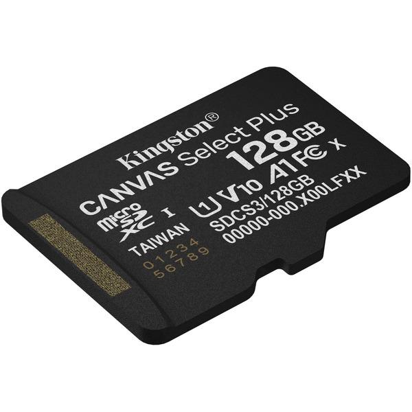 Kingston Canvas Select Plus 128 GB MicroSDXC, Speicherkarte (schwarz, UHS-I U1, Class 10, V10)