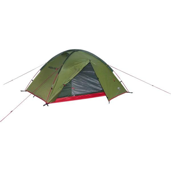 High Peak Kuppelzelt Woodpecker 3 LW (grün/rot, mit Vorbau für Gepäck)