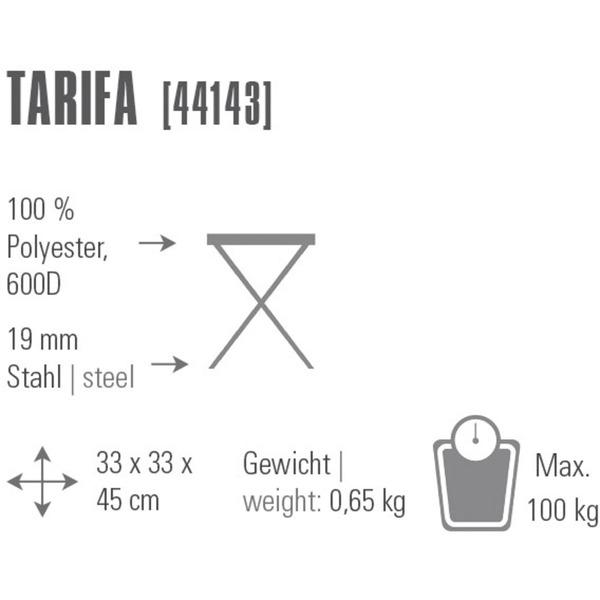 High Peak Campingstuhl Tarifa 44143, Camping-Stuhl (dunkelgrau/blau, Dreibein-Hocker)