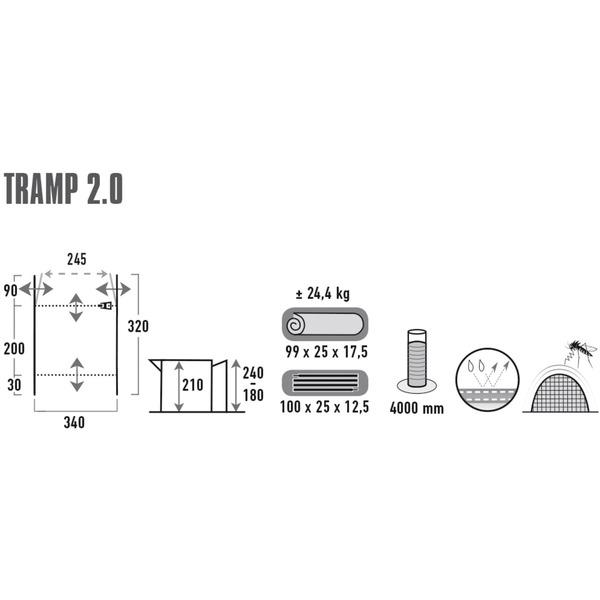 High Peak Busvorzelt Tramp 2.0 (grau/limette)