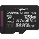 Kingston Canvas Select Plus 128 GB MicroSDXC, Speicherkarte (schwarz, UHS-I U1, Class 10, V10)
